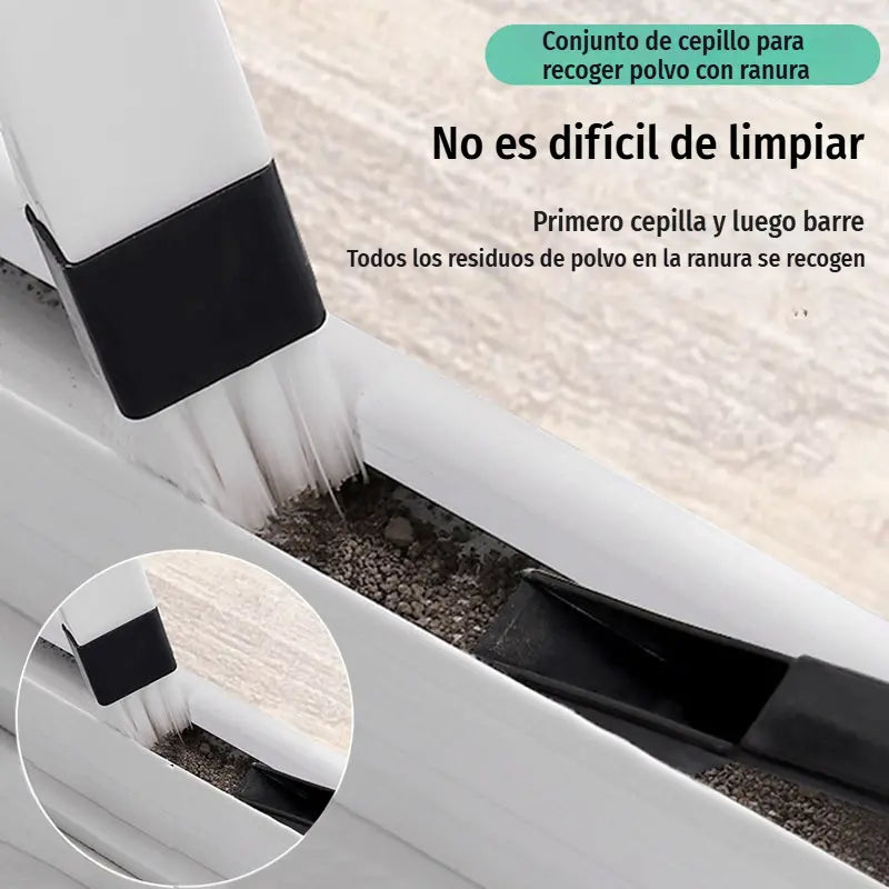 【3 piezas】🧽 Cepillo limpiador de ranuras para ventanas, práctico, eficaz y reutilizable