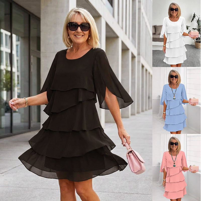💃50% popusta【S-3XL】🎁Elegantna višeslojna haljina s volanima na manžetama, stvara elegantan izgled prikladan za sve prigode💃