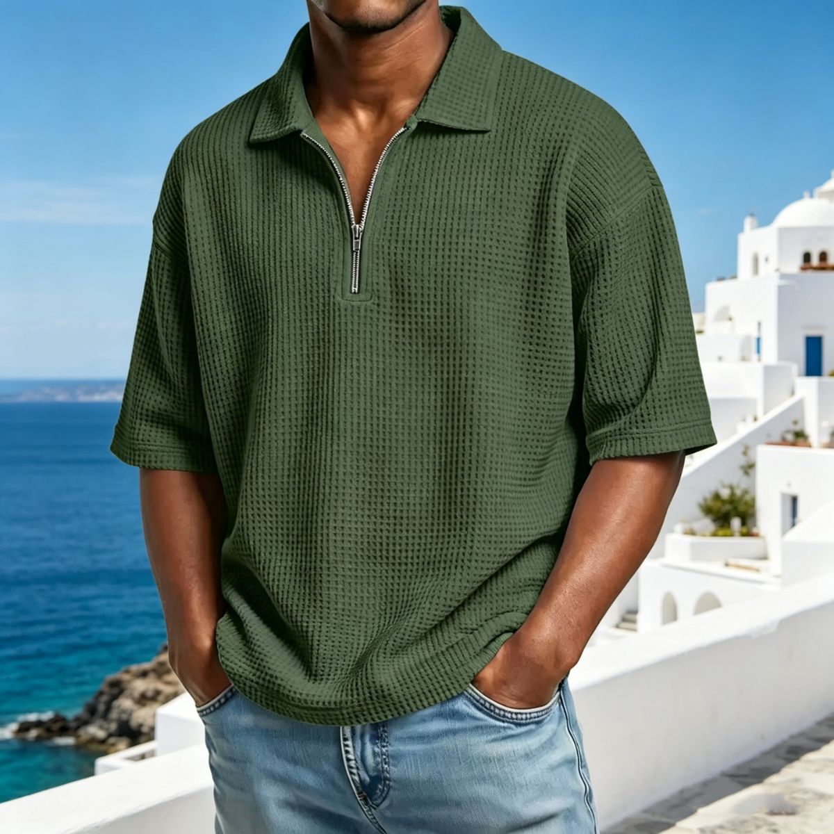 👕👕【50% popusta】【Veličine S-4XL】Novi dolazak za ljeto 2026.: Muška polo majica kratkih rukava u jednoj boji