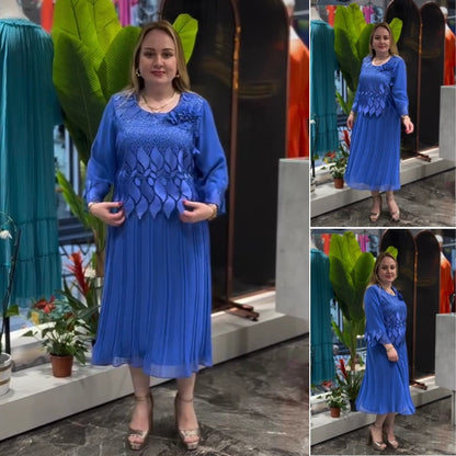 👗 【S-5XL】2025 noua rochie eleganta sifon cu maneca lunga la moda dama --3904859