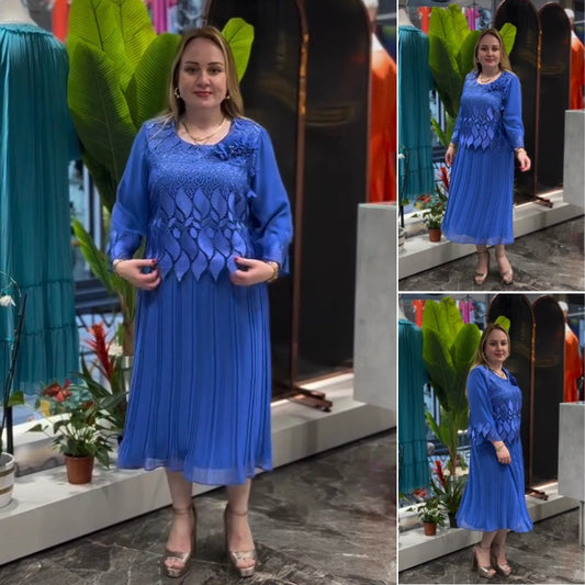 👗 【S-5XL】2025 noua rochie eleganta sifon cu maneca lunga la moda dama --3904859