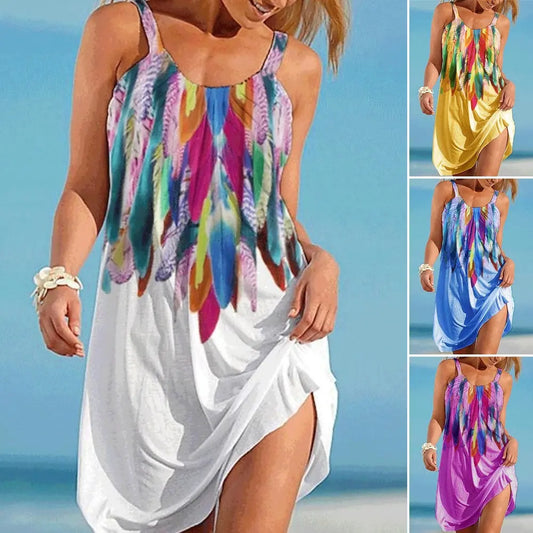 🔥👗 [S-5XL] Ženska ljetna haljina za plažu s printom, savršena za putovanja i odmor