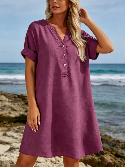 🔥【Vremenski ograničena ponuda: 50% popusta 3 dana】👗【S-5XL】Haljina širokog kroja s ovratnikom i stojećim ovratnikom - tkanina ugodna za kožu, stagnira. ✅Plaćanje pouzećem
