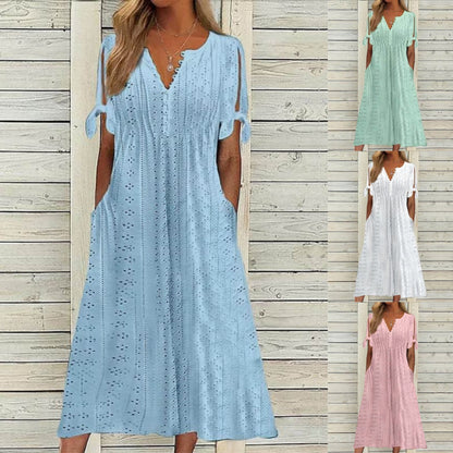 💥💥👗💋【🏆Reducere 50%】【S–5XL】😍 Rochie simplă pentru femei, mărimi mari, uni, lejeră și casual