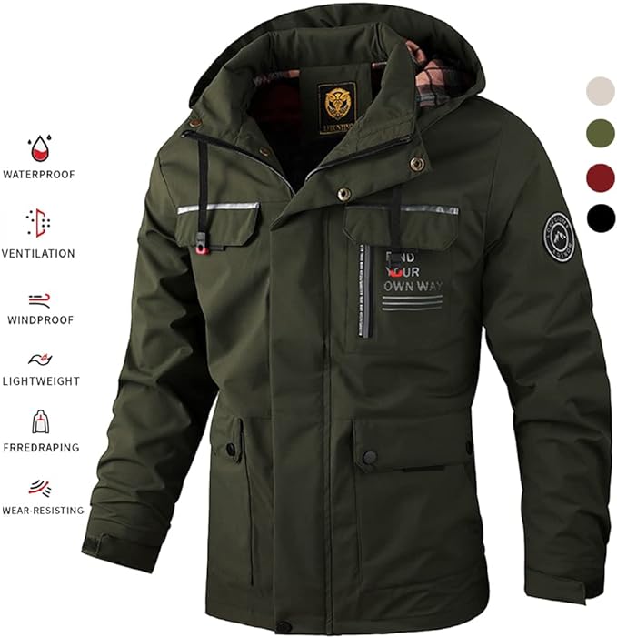 【M-6XL】Toamna Iarna Noua jachetă caldă pentru bărbați, rezistentă la vânt și la apă【Recomanda】-3840215