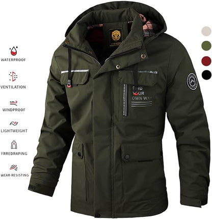 【M-6XL】Toamna Iarna Noua jachetă caldă pentru bărbați, rezistentă la vânt și la apă【Recomanda】-3840215