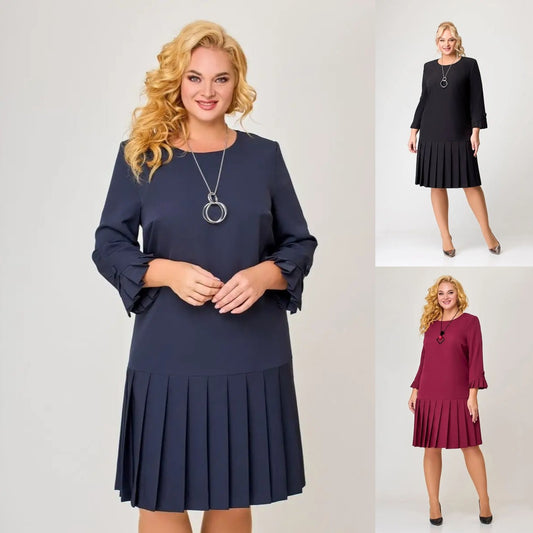 【S-5XL】👗 Iarna 2024, noua moda rochie eleganta retro plisata de inalta calitate-3850794