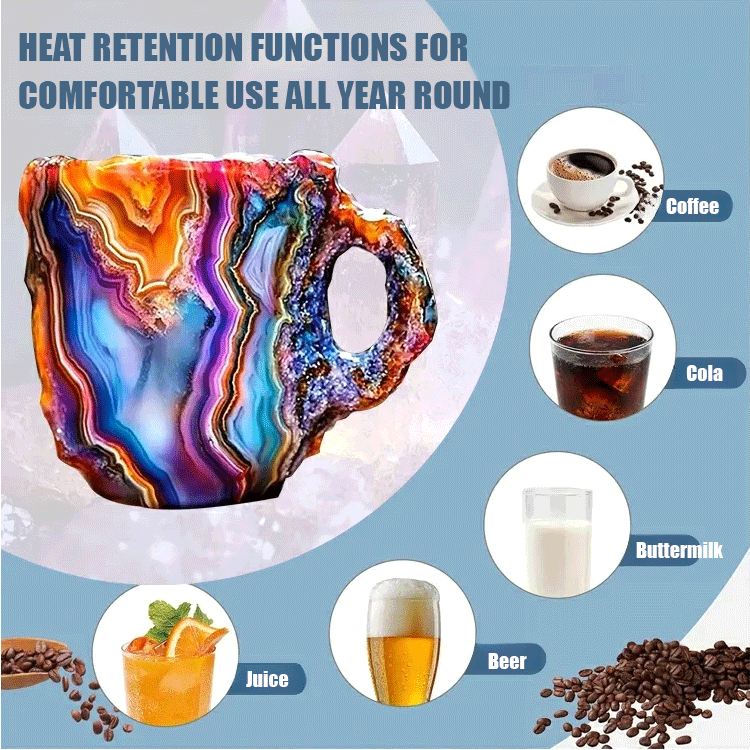 🥰[Sănătate + Aproape De Natură] Cană De Cafea Cristal Mineral Din Rășină-3873583