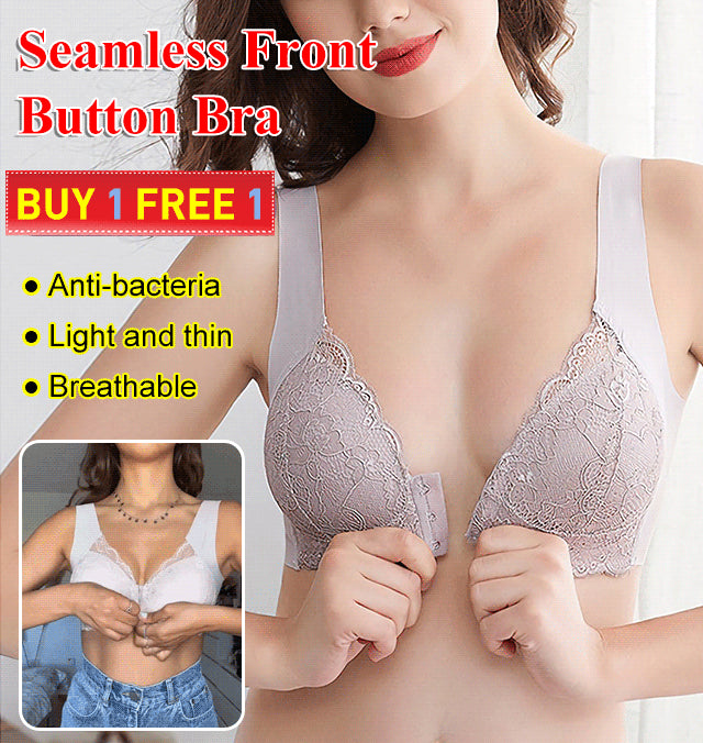 ✨【Pachet de 2】❤️【40-100kg】Sutien cu arici pentru femei cu nasturi în față 🎉49% OFF.