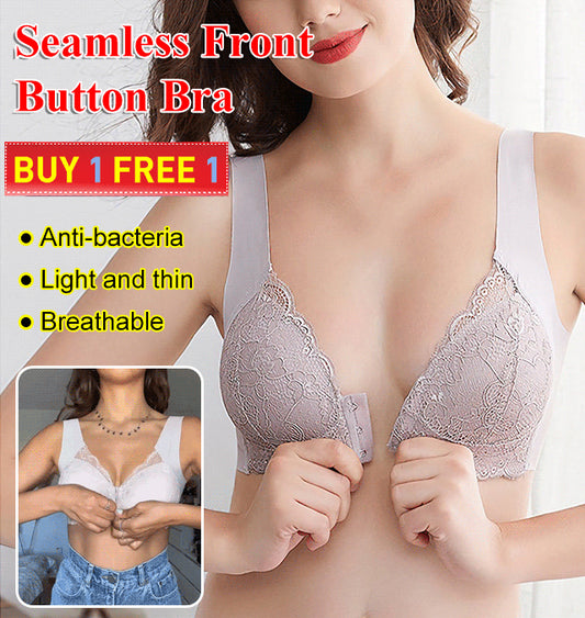 ✨【Pachet de 2】❤️【40-100kg】Sutien cu arici pentru femei cu nasturi în față 🎉49% OFF.