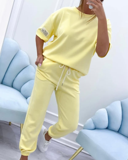 🔥【Vremenski ograničeno 50% popusta】👚👖【S-5XL】Ljetni ženski modni ležerni jednobojni set širokog kroja –Vremenski ograničena posebna ponuda, nabavite ga za pola cijene, maksimalna vrijednost!