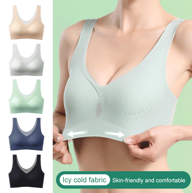 🏆【Promocija—set od 3 dijela 50% popusta】【40-120 kg】🎀2026 Bešavni grudnjak od ledene svile, podizanje i oblikovanje, protiv opuštanja i skupljanja