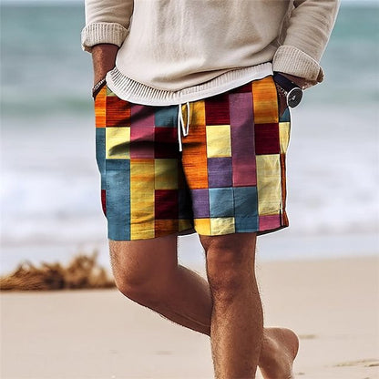 【Ofertă de vară💥】【S-6XL】Pantaloni de baie bărbați 2025, stilati, cu imprimeu multicolor