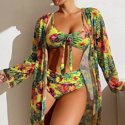 👙☀️【Platba na dobierku】💥【40-90kg】Nová štýlová plavková súprava, vrátane ľahkej bundy na ochranu pred slnkom. (3-dielna súprava)