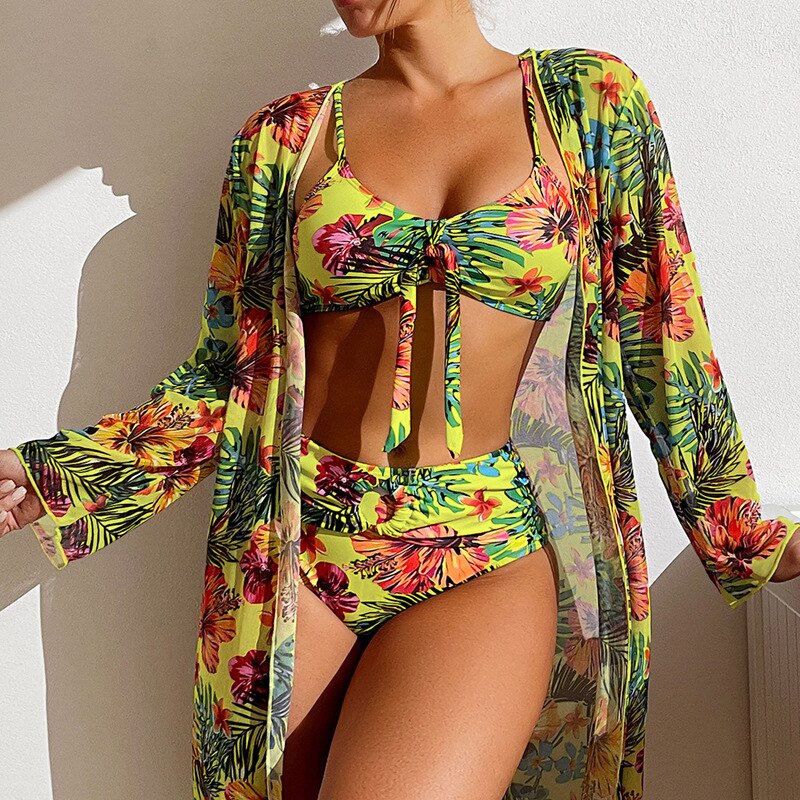 👙☀️【Platba na dobierku】💥【40-90kg】Nová štýlová plavková súprava, vrátane ľahkej bundy na ochranu pred slnkom. (3-dielna súprava)