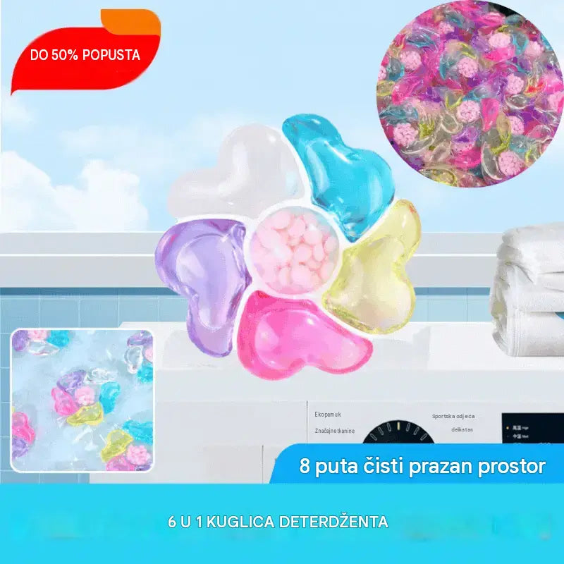 ✨👚 [Pakiranje od 30 komada] ✨ Iznimno veliko pakiranje: 6-u-1 mirisne kapsule deterdženta za rublje - uklanjanje mrlja i dugotrajan miris