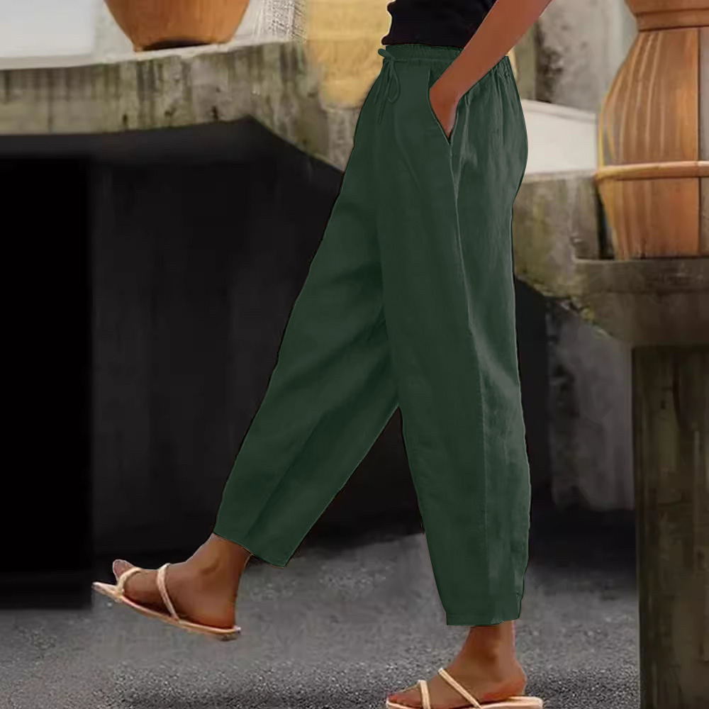 😍【Novo Ograničeno vrijeme 50% popusta 3 dana】💕【S-5XL】Ženske ležerne pamučno-lanene hlače - hladne i prozračne, elegantne i ležerne, od mekane tkanine. ✅Plaćanje pouzećem