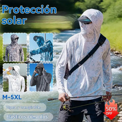 🔥🎏【M-5XL】Ropa de pesca transpirable con protección solar para hombre