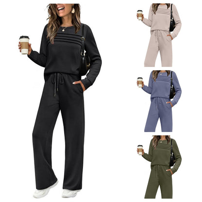 💥【🥇Odlična ponuda】🔥【S-3XL】Žensko modno ležerno sportsko odijelo, majica dugih rukava od visokokvalitetnog čistog pamuka + hlače