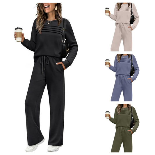 💥【🥇Odlična ponuda】🔥【S-3XL】Žensko modno ležerno sportsko odijelo, majica dugih rukava od visokokvalitetnog čistog pamuka + hlače