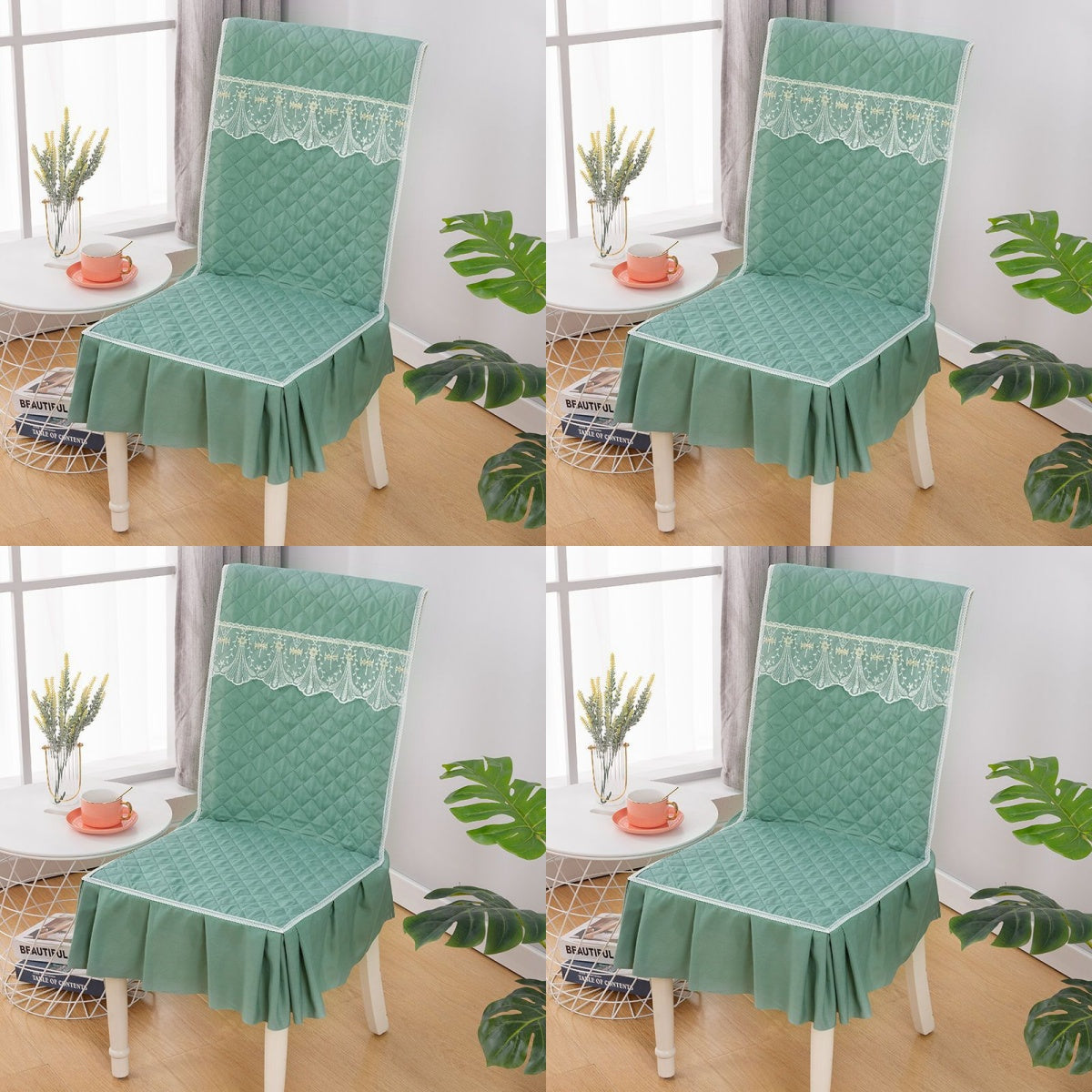 👍【4 bucăți】Husa de scaun universala perna de scaun dintr-o bucata perna de scaun anti-alunecare perna de spate-3852709