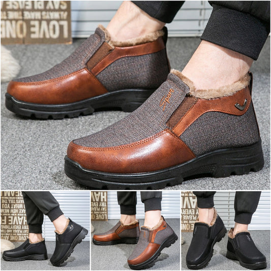 🔥 🔥 【49% Reducere】【39-46】 2024 pantofi noi pentru bărbați, anti-alunecare, întăriți și catifelați, pantofi caldi, de vârstă mijlocie și pentru tată în vârstă-3842570