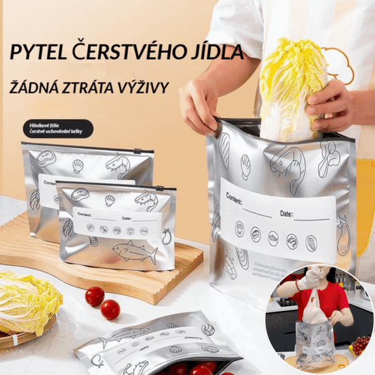 🥩【30 Piezas】Bolsa Sellada de Papel de Aluminio de Grado Alimenticio con Cremallera para Conservar la Frescura para Uso en Refrigeradores Domésticos