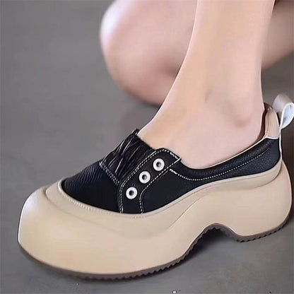 👟👟【produs nou】【35-40】2025 Pantofi casual sport confortabili, cu talpă groasă, din piele, în stil nou la modă-3895049