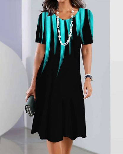 Elegantna retro haljina s okruglim izrezom
