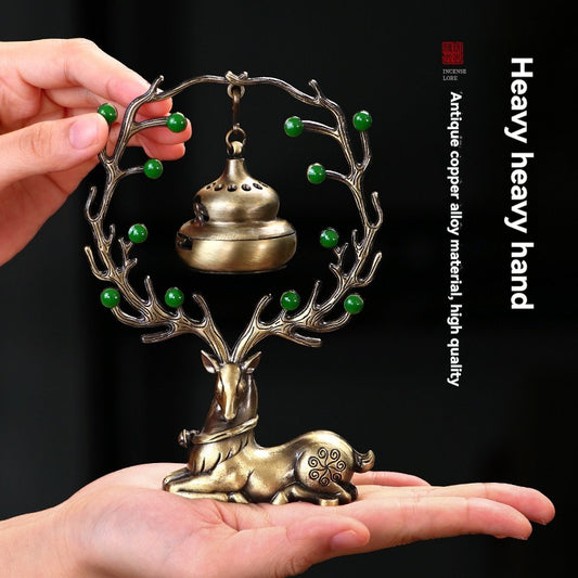 【✨Reducere pe timp limitat】🦌Bogăție prosperă, viață lungă, arzător de tămâie + ornamente pentru aromoterapie--3889005