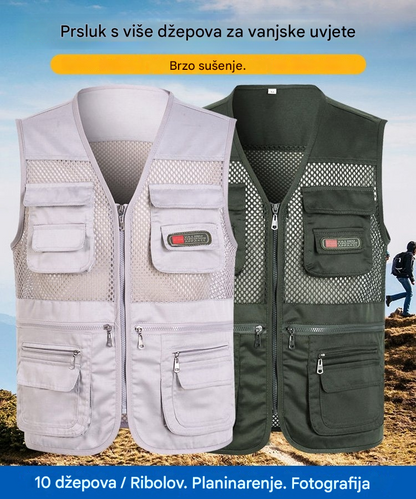 [Ograničeno vrijeme 50% popusta] Izdržljiv i otporan prsluk od čistog pamuka s više džepova 🔥 [XL-4XL]