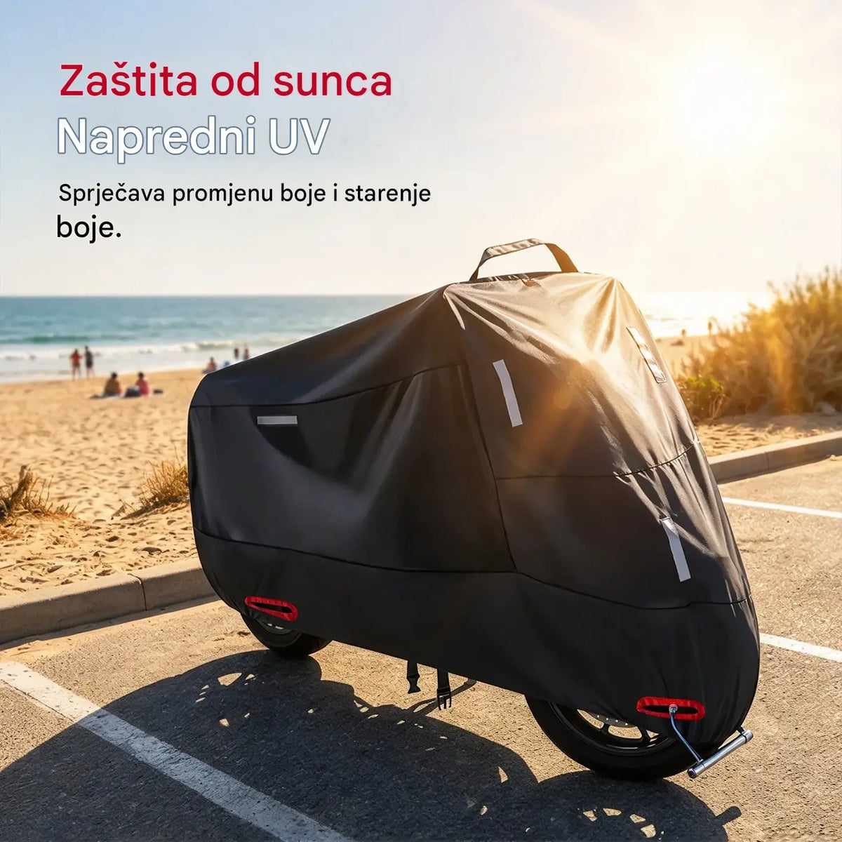 🏍️ Danas 50 % popusta! Univerzalna cerada za motocikle | Vodootporna, izdržljiva i otporna na UV zračenje | Odgovara većini motocikala | Sigurnosni otvori i ojačani šavovi | Idealna za vanjsku upotrebu 🌧️☀️