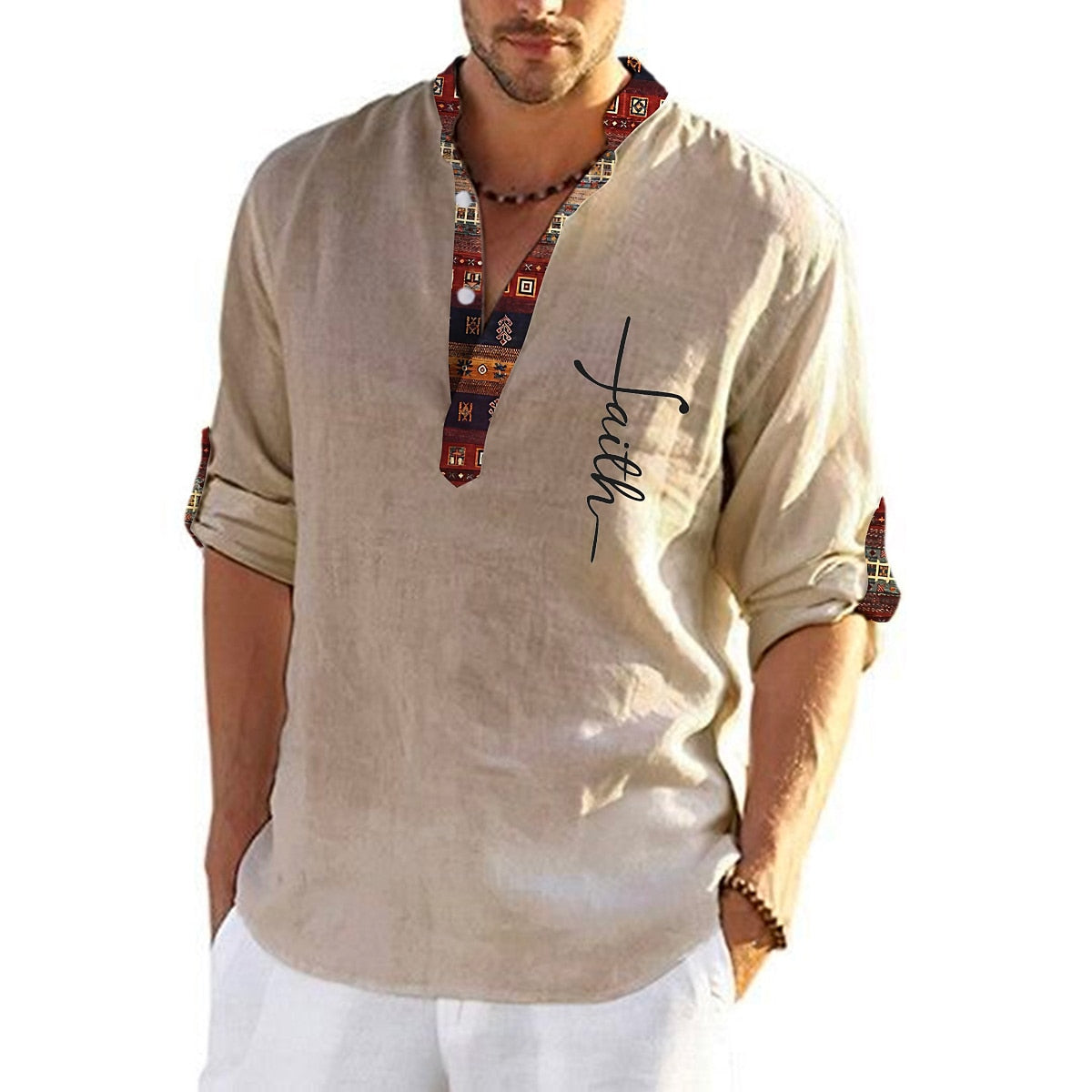 💥👔【Bestseller🔥】T-shirt pentru bărbați, de marime mare, din bumbac, cămăși cu decolteu în V