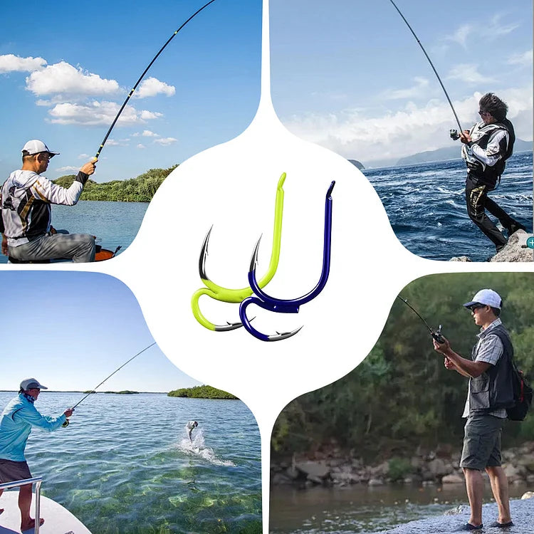 🎣🐟【10/20/30】 Cârlig dublu ascuțit cu ghimpi-Metoda ușoară de a prinde peștele rapid