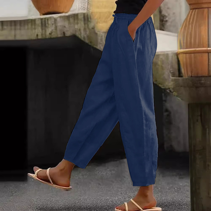 😍【Novo Ograničeno vrijeme 50% popusta 3 dana】💕【S-5XL】Ženske ležerne pamučno-lanene hlače - hladne i prozračne, elegantne i ležerne, od mekane tkanine. ✅Plaćanje pouzećem