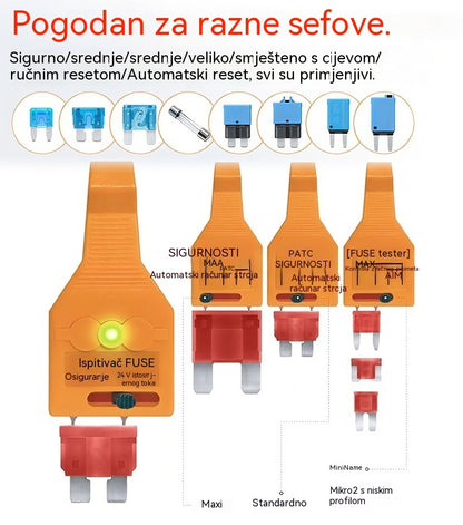 Univerzalni tester i alat za izvlačenje osigurača za automobil (12-24V DC)