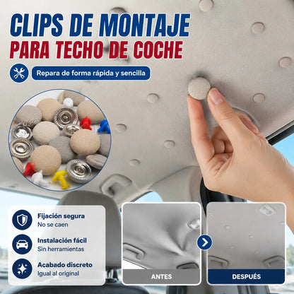 🔥【60 piezas】🚗Clips para desmontar la lona del techo del coche, incluyendo herramientas de instalación, que facilitan el desmontaje y el montaje.