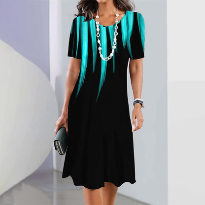 🔥【Reduceri mari de vară】🔥【S-5XL】✨Rochie elegantă de vară 2025 👗 Stil retro cu decolteu rotund  Lejeră și rafinată