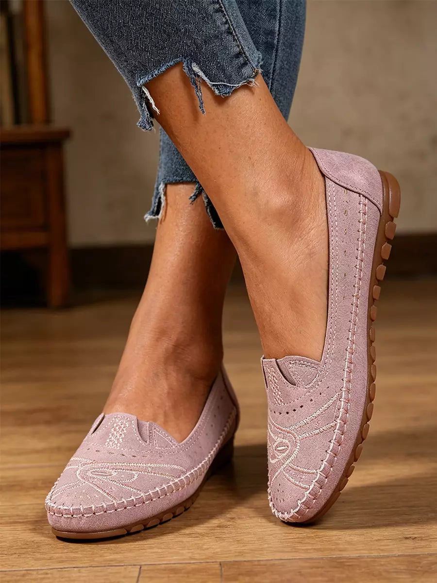 【36-43】👡💞Retro stil perforiranih ležernih balerinki｜Mekani potplat, svakodnevna udobnost｜Slip-on, plus veličine