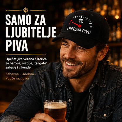 🔥 ZADNJI DAN S 50% POPUSTA - 🍺 Vezena kapa "TREBAM PIVO" - Unisex prigodna kapa 🧢