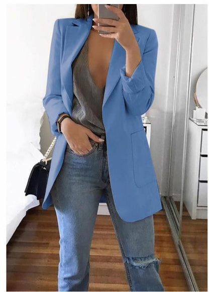 ✨👸Doamnelor toamnă și iarnă la modă cu rever cardigan subțire blazer temperament