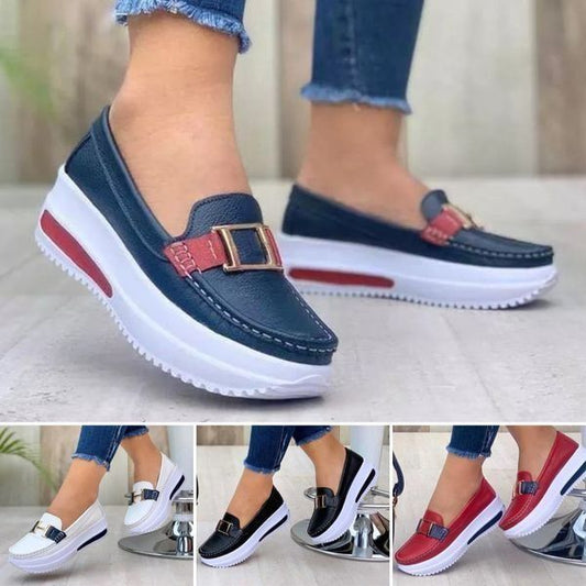 🩰【Reducere Limitată】Pantofi Femei Confortabili Cu Talpă Groasă și PU, Stil Casual-