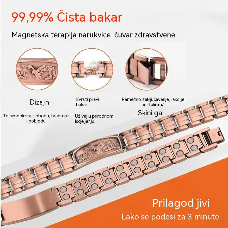 🔥【Narukvica + ogrlica】Muška magnetska narukvica s dizajnom orla