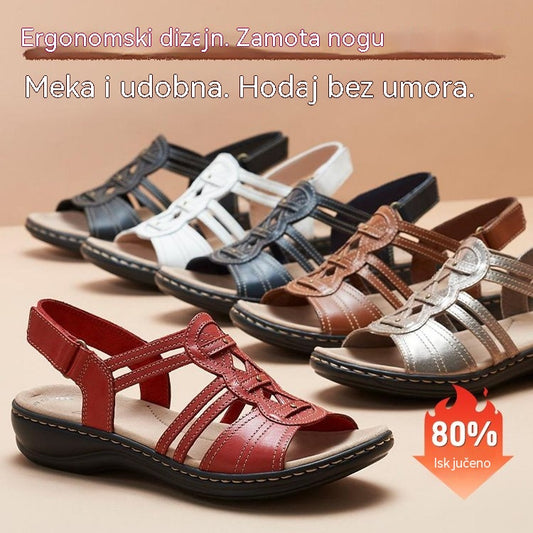 ☀️👡【35-43】Ženske mekane i udobne ravne kožne sandale za svakodnevnu upotrebu