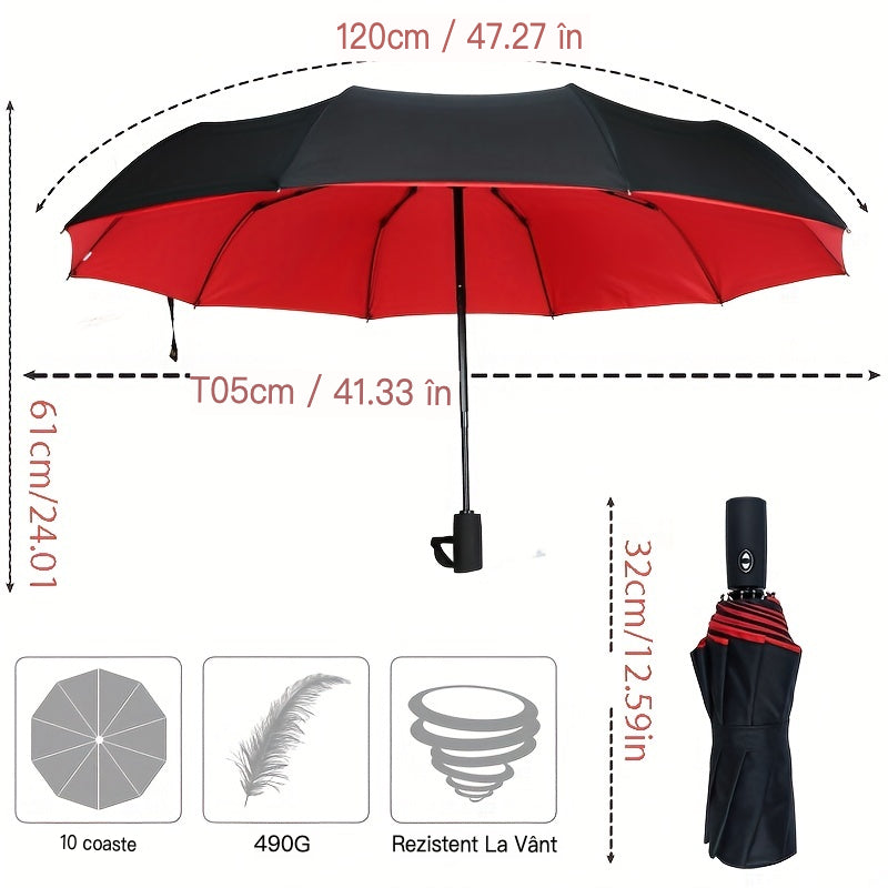 【🛒Oferta pe timp limitat】☔ Umbrelă automată cu două straturi, întărită, rezistentă la vânt, utilizabilă atât pe vreme ploioasă, cât și însorită--3865961