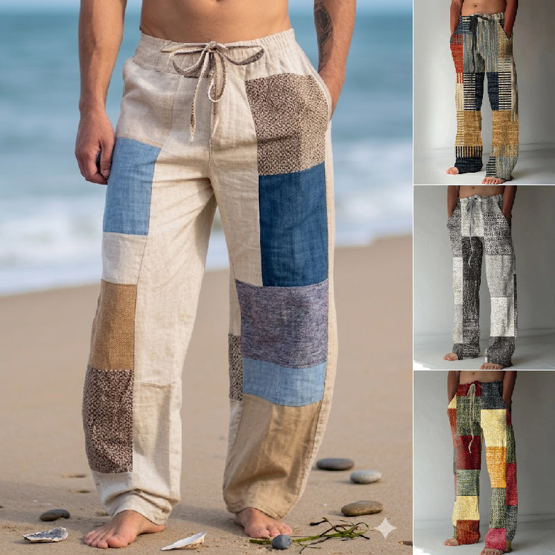 ✨👖【🌈Ograničene zalihe】 【S-6XL】😍 Muške uske pamučne i lanene hlače velikog broja, ležerni, široki boemski stil