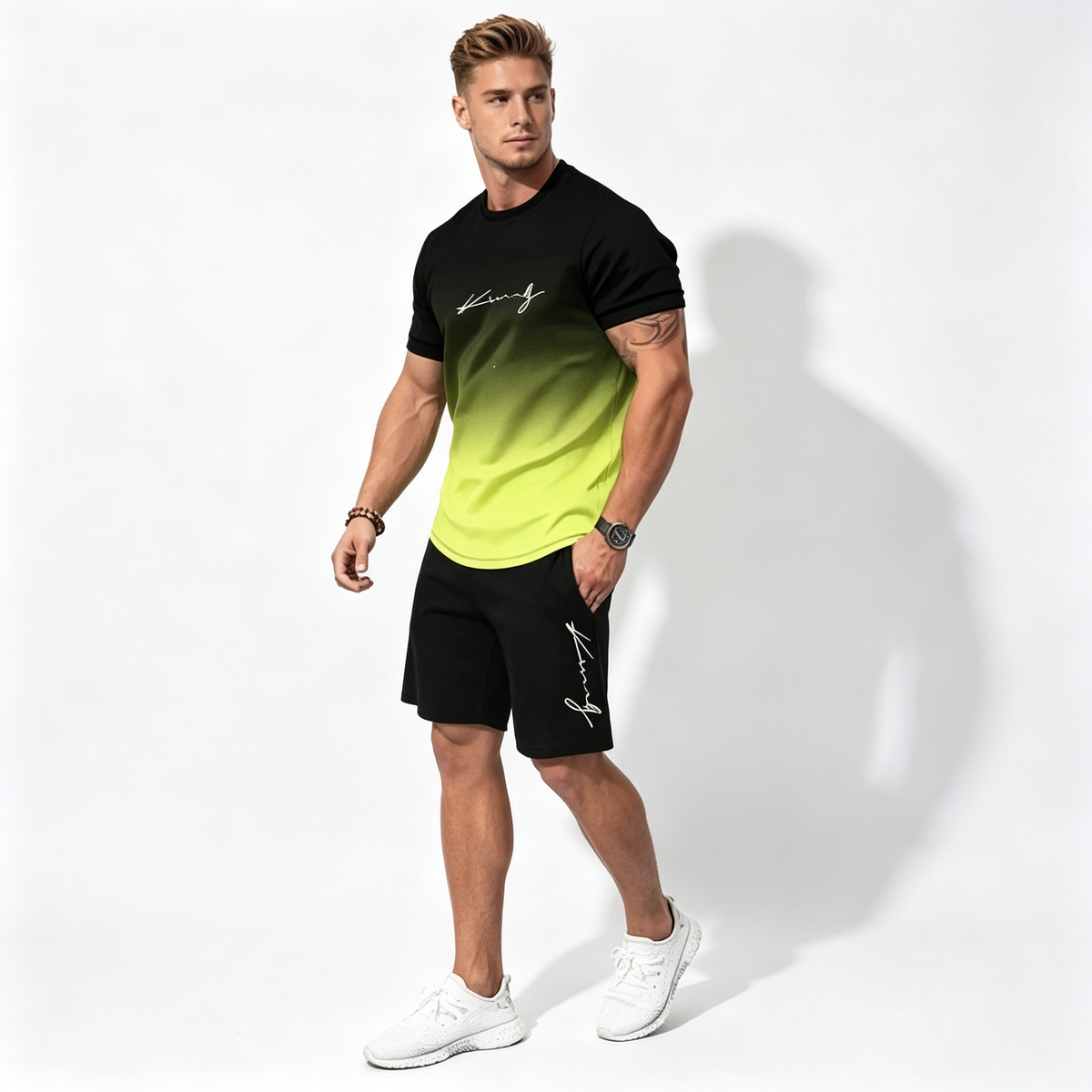Novo za 2026.: 🌬️🏃‍♂️【S-6XL】Muški prozračni, brzosušeći sportski set (majica + kratke hlače) — Ostanite suhi tijekom vježbanja、moderan i atraktivan.