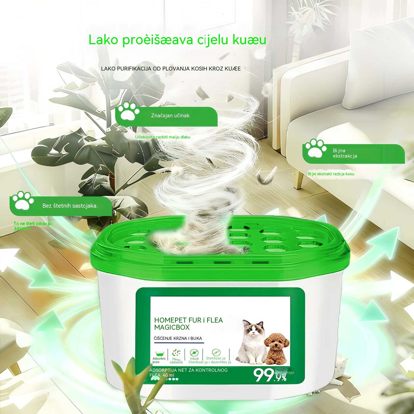 🔥 【Kupite 1, dobijte 1 gratis】2026. - Magic Box, lako uklanja dlake kućnih ljubimaca i neugodne mirise iz vašeg doma.