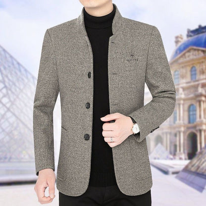 ⛄️🤗【M–4XL】🔥 Nova jakna s ovratnikom: muški debeli vuneni džemper s baršunastom podstavom – jesen/zima