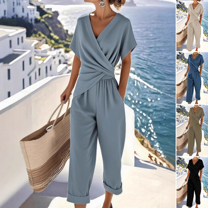 ✨ 50% popusta👘【40-120 kg】Moderan minimalistički komplet kratkih rukava, jednobojni dizajn, nestandardni kroj ✅Plaćanje pouzećem